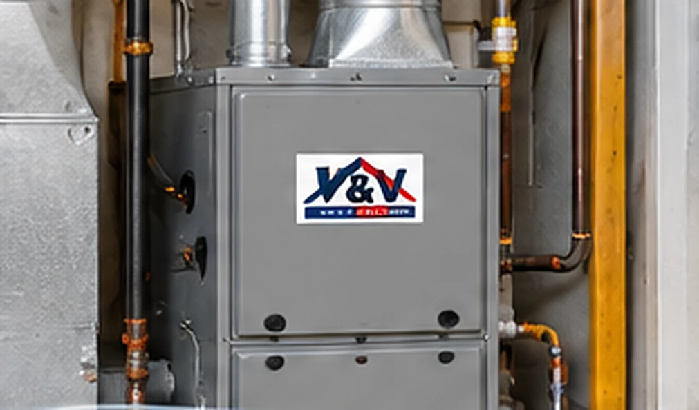 Indoor furnace unit in a residential utility room